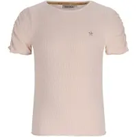 Like Flo T-shirt ecru rib gebreid Meisjes Viscose Ronde hals Effen - maat 122/128