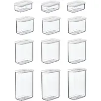 Mepal Bewaardoos set 12 delig Modula - 3x 425 ml. 3x 1000 ml. 3x 1500 ml. 3x 2000 ml - Voorraaddoos - White