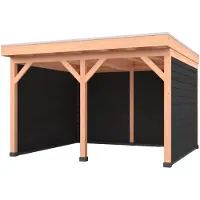 Westwood Douglas overkapping, 400 x 350, met achterwand en twee zijwanden, Comfort Plus Zwart