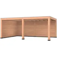 Westwood Douglas overkapping, 600 x 400, met achterwand en zijwand, Modern Plus