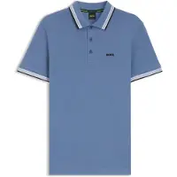BOSS Heren Paddy blauw katoenen piqué poloshirt (3XL), Casual, Korte mouwen 50469055