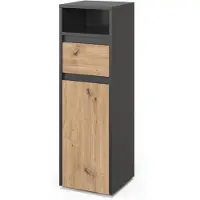 Vicco Majest Halfhoge kast – 30.2 x 96.3 cm met lade en deur Antraciet/Artisan