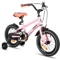 Stitch Totem Jongensfiets - 16 Inch - Kinderfiets voor 4 tot 7 Jaar - Met Zijwieltjes - Roze - Geschikt voor buitenactiviteiten in de lente