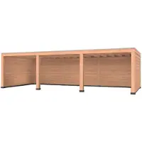 Westwood Douglas overkapping, 900 x 400, met achterwand en twee zijwanden, Modern Plus