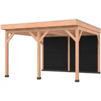 Westwood Douglas overkapping, 400 x 400, met achterwand, Comfort Plus Zwart
