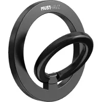 Musthavz MagLoop Ring Stand MagSafe – Magnetische Telefoon Ringhouder & Standaard – Titanium Black – Compatibel met MagSafe