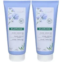 Klorane BIO Vlas Volumeconditioner | Omhult & geeft volume | Fijn haar 2x200 ml Haarspoeling