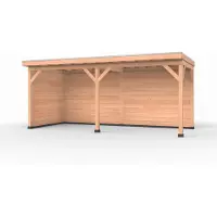 Westwood Douglas overkapping, 600 x 250, met achterwand en zijwand, Comfort Plus