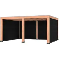 Westwood Douglas overkapping, 500 x 400, met zwarte achterwand en twee zijwanden, Modern Plus