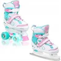 Raven Lia 2-in-1 Schaatsen/Rolschaatsen Mint, Maat 30-33, LED Wielen