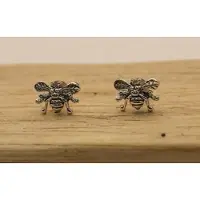 925 Oorknopjes bijtjes van zilver - zilveren oorbellen bijen - insekten oorbellen - dieren oorbellen van sterlin zilver - volwassen oorbellen van insekten - leuke zilveren oorbellen