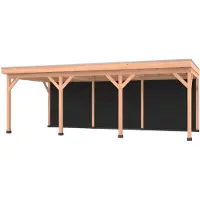 Westwood Douglas overkapping, 750 x 350, met zwarte achterwand, Comfort Plus