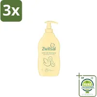 Zwitsal 3 x Shampoo Anti-Klit 400 ml - Grootverpakking - Baby Haar Reinigen - Anti-klitten Shampoo - Babyhuid Beschermen - Zachte Babyhaartjes - Kammen Zonder Klitten