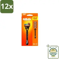Gillette – Fusion5 – Scheersysteem Houder + 4 Mesjes - Voordeelverpakking - 12 stuks - Scheren mesjes - Scheren houder