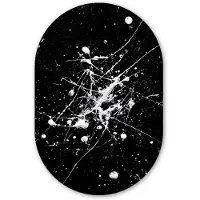 MuchoWow Muurovaal 80x120 cm - Ovale wanddecoratie Verfspatten - Wit - Abstract - Explosie - Ovalen schilderij - Muurdecoratie woonkamer - Kamer decoratie - Schilderijen - Wandcirkel