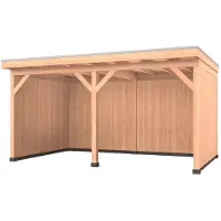 Westwood Douglas overkapping, 500 x 350, met achterwand en twee zijwanden, Comfort Plus