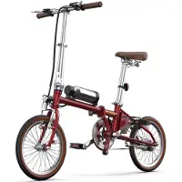 ONESPORT Elektrische Fiets – Lichtgewicht Opvouwbare E-Bike voor Stad & Pendelen – 36V 5.2Ah Accu, 40 km Bereik, 16×1.35 Inch Banden, Snel Opladen 2,5u – Rood
