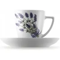 Lubiana Beata Koffiekop met Schotel, 200ml, Lavendel Decor