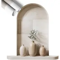 Wallfluent 3D Muursticker - Keramische vazen 3D Wandsticker - 97x100 cm - Beige 3D Muursticker Illusie - Unieke 3D Muursticker - 3D Sticker Voor Muur - Vinyl 3D Muursticker - 3D Wanddecoratie Sticker