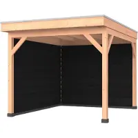 Westwood Douglas overkapping, 300 x 350, met achterwand en zijwand, Comfort Plus Zwart