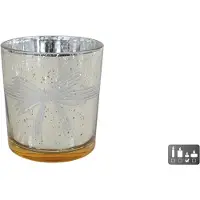 VAN MANEN theelichthouder goud glas decoratie 7,5x7,5x8cm.