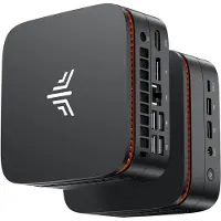 NiPoGi P1 Mini PC met AMD Ryzen 4300U-W11 Pro (4C/4T, tot 3,7 GHz, beter dan N150/N97)-16GB LPDDR4 RAM + 512GB SSD-WiFi5-BT4.2-LAN-Zwart