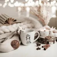 COSY&TRENDY Porseleinen Mok 'Oh Deer' 300 ml - Feestelijk Design