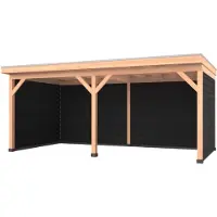 Westwood Douglas overkapping, 600 x 300, met achterwand en twee zijwanden, Comfort Plus Zwart