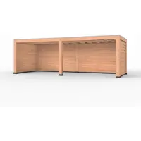 Westwood Douglas overkapping, 750 x 300, met achterwand en twee zijwanden, Modern Plus