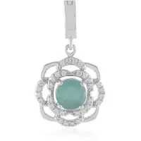 Cavill - Zilveren Hanger Geplatineerd - 0,77 ct Grandidieriet & 32 Zirkonia’s - 925 Sterling Zilver - Elegant Modern Design - 26x14 mm