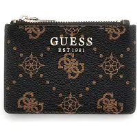 GUESS kaarthoes Carrie Logo SLG Credit Card Case Espresso Logo donkerbruin