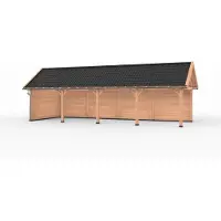 Westwood Douglas overkapping zadeldak, 1200 x 400, met achterwand en zijwand, Ruiter Premium