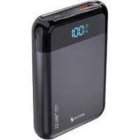 Siltcon Ultra Compacte Powerbank 10000 mAh - 22.5W Snellader – USB-C / A - LED Indicatie - Noodpakket – Universeel voor Telefoons, Tablets & Meer– 2 Poorten - Zwart