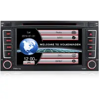 Junsun Wince 6.0 Autoradio Geschikt voor VW T5 Transporter Multivan Touareg, 32 GB SD-kaart, CD, DVD, USB, GPS-Navigatie, Stuurwielbediening, Bluetooth - 7-inch Touchscreen