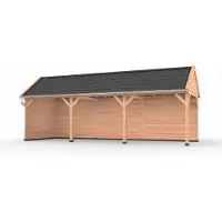 Westwood Douglas overkapping zadeldak, 900 x 300, met achterwand en zijwand, Ruiter Plus