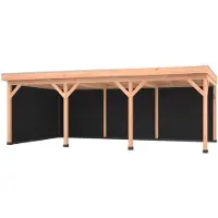 Westwood Douglas overkapping, 750 x 400, met zwarte achterwand en zijwand, Comfort