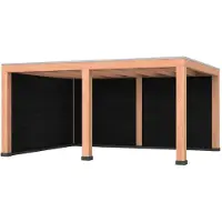 Westwood Douglas overkapping, 500 x 400, met zwarte achterwand en zijwand, Modern Plus