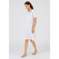 Damart - Nachthemd van zuiver gekamd katoen - Dames - Blauw - 50-52 (XL)