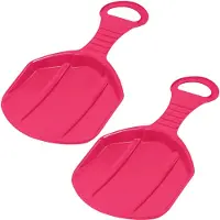 KOTARBAU 2 x Sneeuwschijf, Kunststof, 53x34x3.5 cm, Roze, Schotel Slee Plastic, met Handgreep, Rodelen, Sneeuwglijder, Slee, Bobsleeën, voor Kinderen en Volwassenen,Lichtgewicht en Stevig