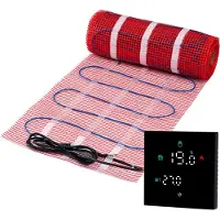 Pro-mat 16 m², Zwart - Complete elektrische vloerverwarming set, 150 watt incl Wifi thermostaat. - vloerverwarming matten - vloerverwarming matten