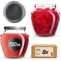 Kadax Amphora Jar fi82 510ml + deksel wz5 Zilver