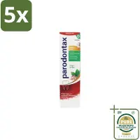 Parodontax 5 x - Tandpasta - Herbal Twist - Ginger & Mint - 75ml - Grootverpakking - Bloedend Tandvlees - Tandplak - Gember - Munt - Tandvleesbescherming
