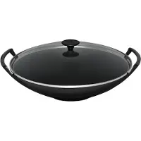 Le Creuset Wok met Glazen Deksel Mat Zwart Ø 36cm 4,5l