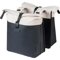 Basil Vive - Dubbele fietstas - 28-35 liter - Waterdicht - Reflectie details - Gerecycled materiaal - wit/zwart