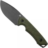 QSP Knife Tiny TOT QS169-B2 Blackwashed 10Cr15MoV OD Green G10, vaststaand mes