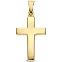 New Bling 9NBG-1001 - - Holle kruis hanger gepolijst - 14kt geelgoud - 25 x 12.16 mm