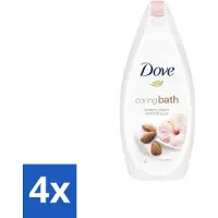 Dove – Badcrème – Caring Bath Almond – 450 ml - Voordeelverpakking - 4 stuks