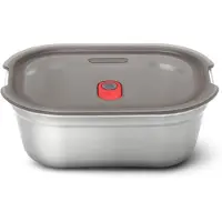 Black & Blum Black+Blum Steel Food Box Small - Meal prep - 173x127x65mm - Grijs/Rood