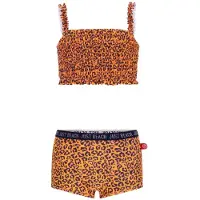 Just Beach crop bikini Zanzibar oranje/zwart Meisjes Polyester Dierenprint - maat 122-128