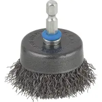Wolfcraft 2106000 Brosse métallique soucoupe tige 6 mm Diamètre 50 mm
